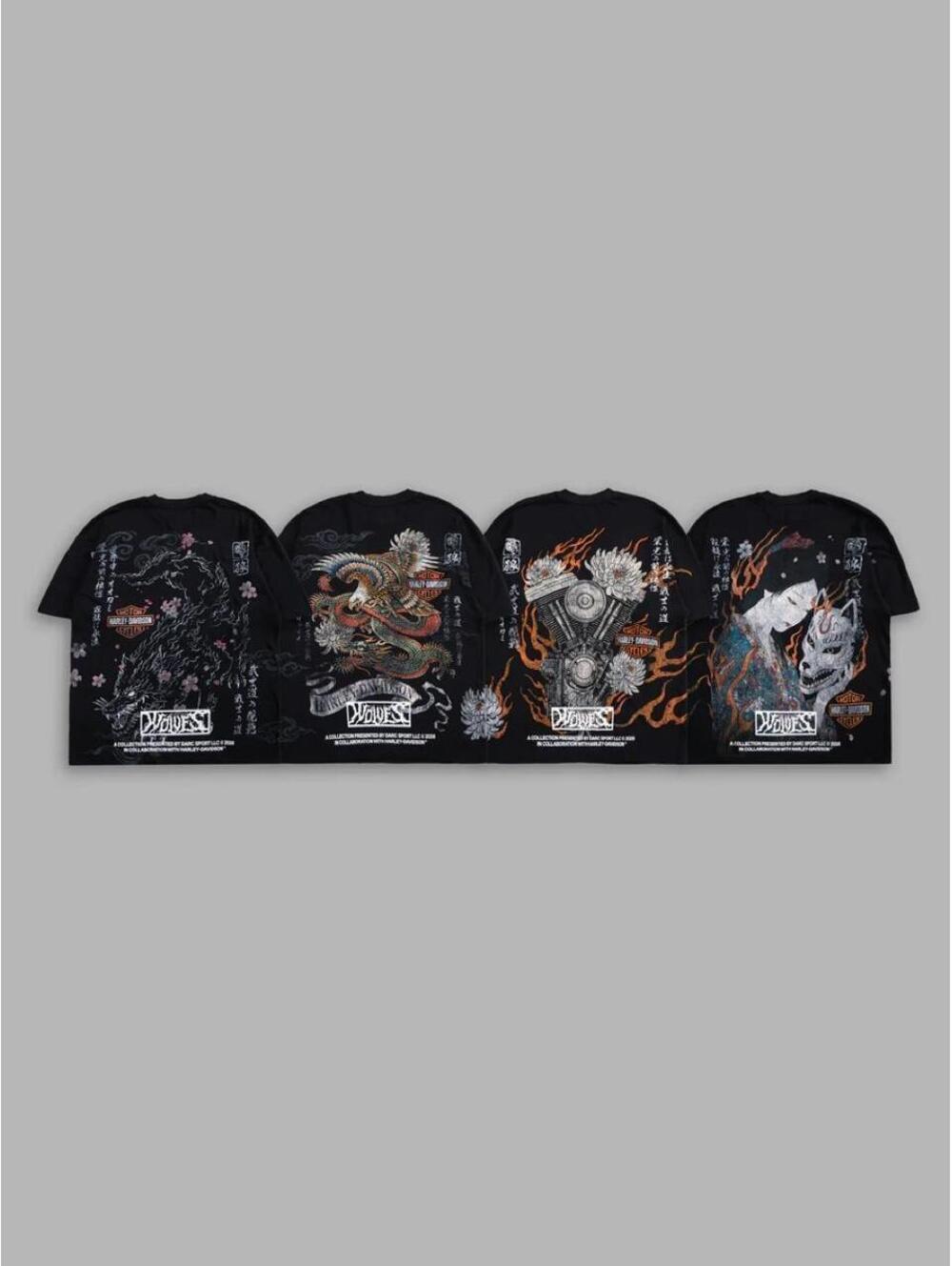 Darc Sport x H-D BUSHIDO "SIDE-BY-SIDE" TEE BOX SET IN BLACK. SIZE MEDIUM